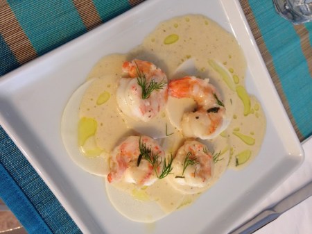 camarões molho de baunilha