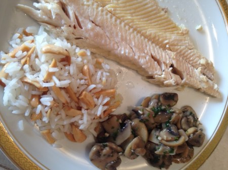truta com cogumelos