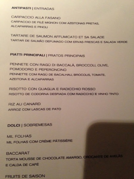 menu parigi vinhos lisboa
