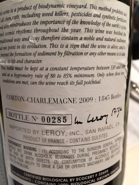 dom leroy corton charlemagne