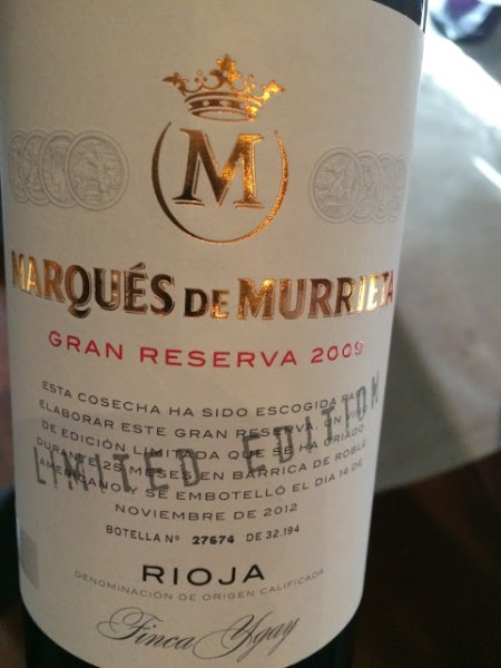 murrieta gran reserva 2009