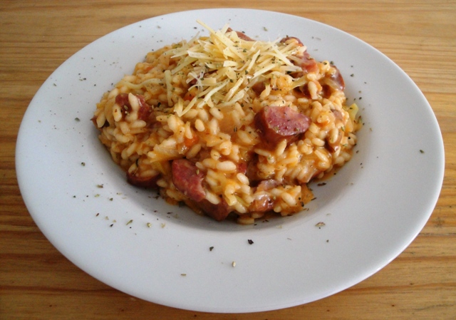 risoto linguiça