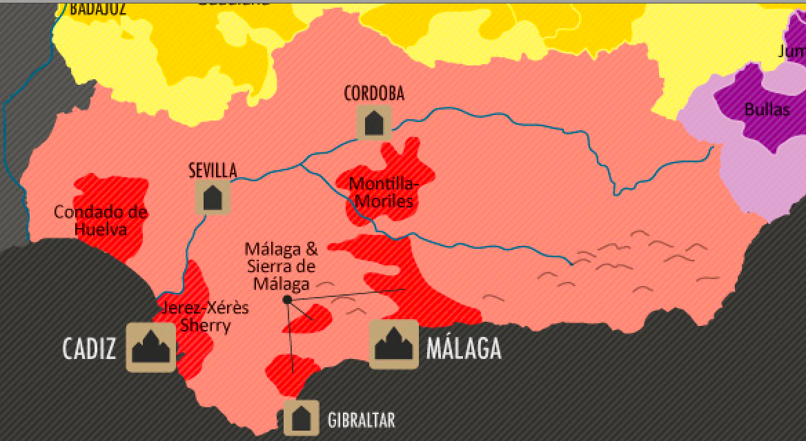 Andalucia wine map