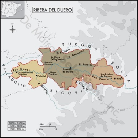 ribera del duero map